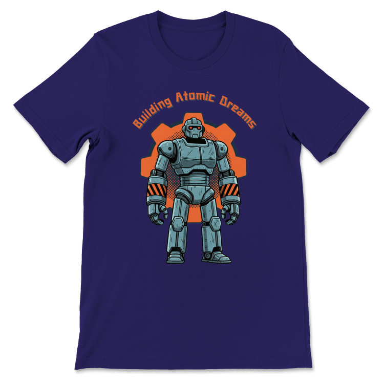 Retrofuturystyczna Koszulka Atompunk Pulp Icon - Robo-Worker (USA) Team Navy