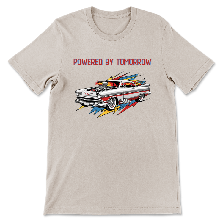 Retrofuturystyczna Koszulka Atompunk Pulp Icon - Fusion Car(USA) Heather Dust