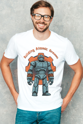 Retrofuturystyczna Koszulka Atompunk Pulp Icon - Robo-Worker