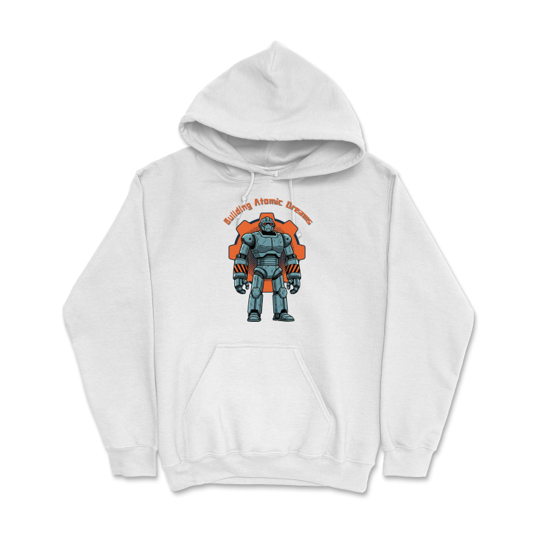 Retrofuturystyczna Bluza Atompunk Pulp Icon - Robo-Worker-White