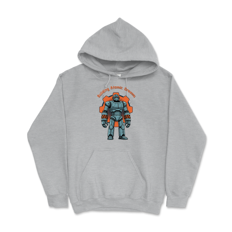 Retrofuturystyczna Bluza Atompunk Pulp Icon - Robo-Worker-Sport Grey