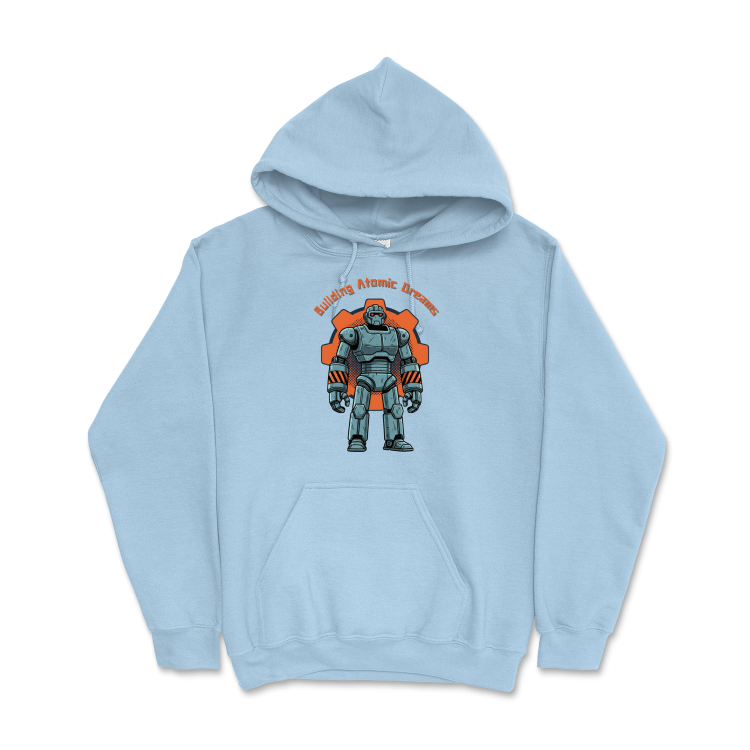 Retrofuturystyczna Bluza Atompunk Pulp Icon - Robo-Worker-Light Blue