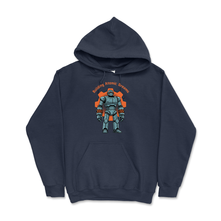 Retrofuturystyczna Bluza Atompunk Pulp Icon - Robo-Worker-Navy