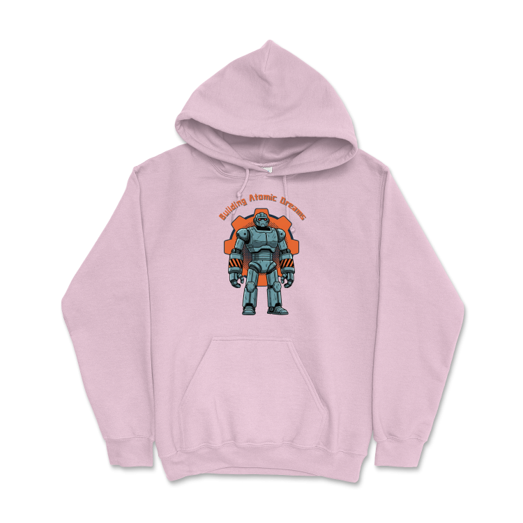 Retrofuturystyczna Bluza Atompunk Pulp Icon - Robo-Worker-Light Pink