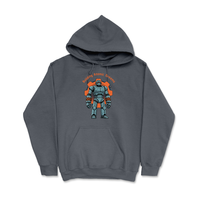 Retrofuturystyczna Bluza Atompunk Pulp Icon - Robo-Worker-Charcoal