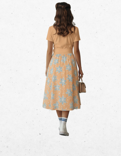Retrofuturystyczna sukienka pin up w stylu lat 50