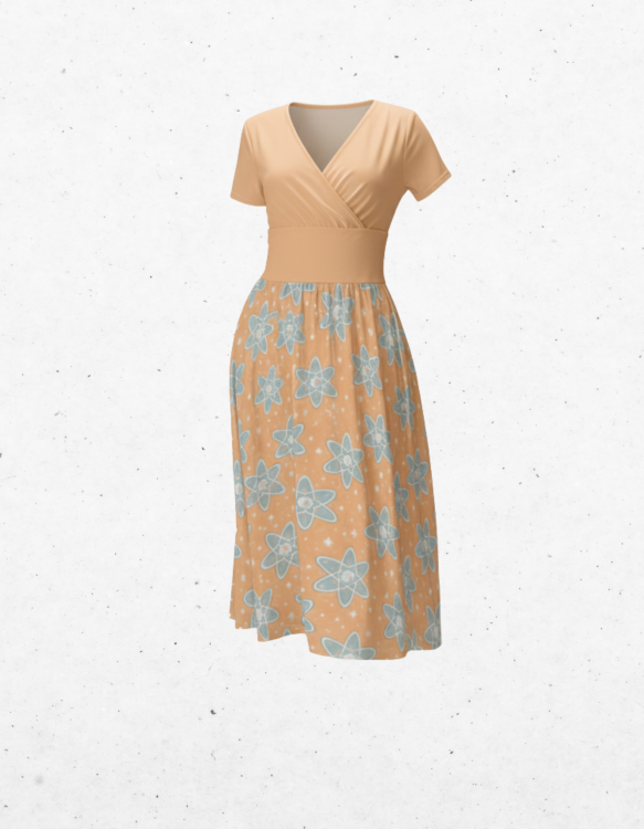 Retrofuturystyczna sukienka pin up w stylu lat 50