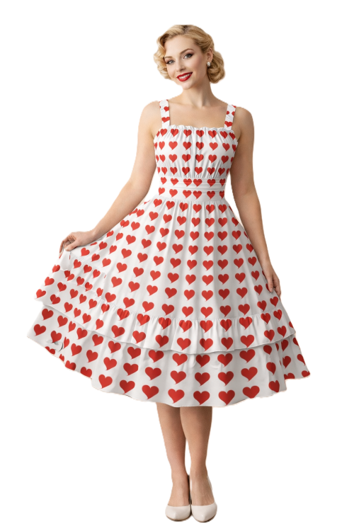 Sukienka Retro Pin Up Lata 50 - Lovely White Dress