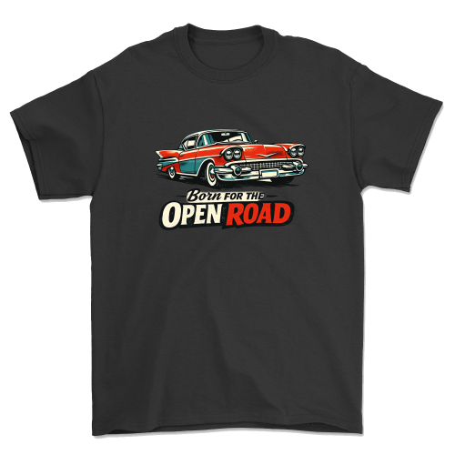 Koszulka Retro Highway - Born For The Open Road -Black