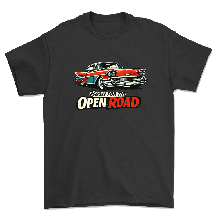 Koszulka Retro Highway - Born For The Open Road -Black
