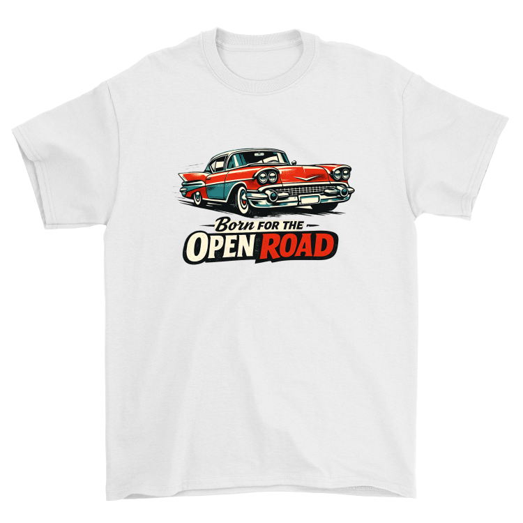 Koszulka Retro Highway - Born For The Open Road -White