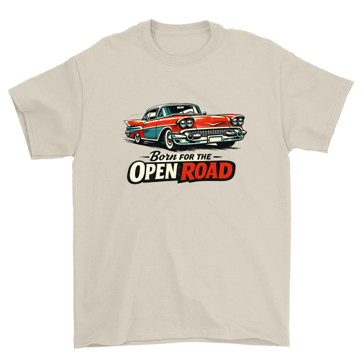 Koszulka Retro Highway - Born For The Open Road -Sand