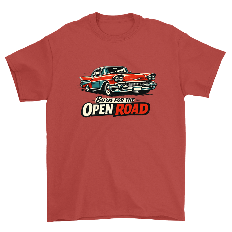 Koszulka Retro Highway - Born For The Open Road -Red