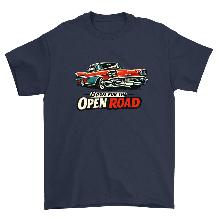 Koszulka Retro Highway - Born For The Open Road -Navy