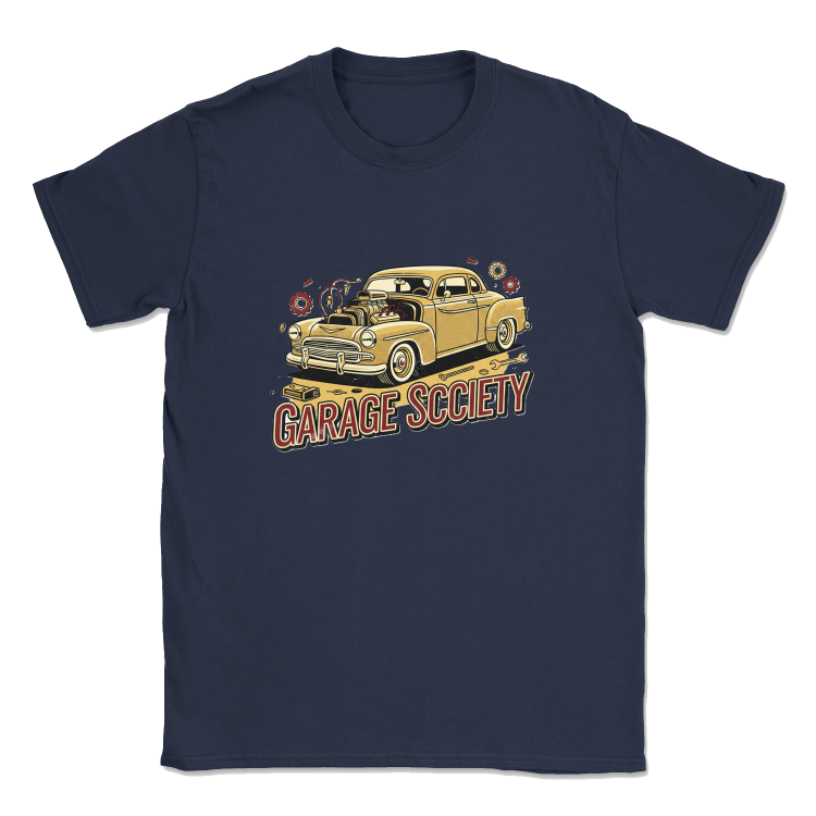 Męska Koszulka Retro Highway Classic - Garage Society-Navy blue
