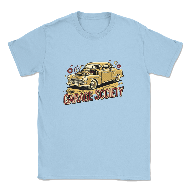 Męska Koszulka Retro Highway Classic - Garage Society-Light blue