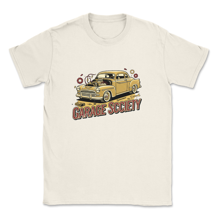 Męska Koszulka Retro Highway Classic - Garage Society-Natural