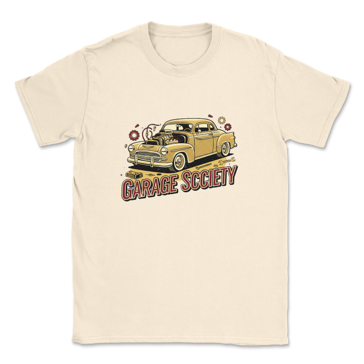 Męska Koszulka Retro Highway Classic - Garage Society-Sand