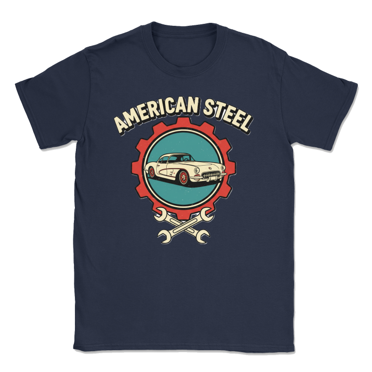 Koszulka Retro Highway Classic American Steel=Navy blue