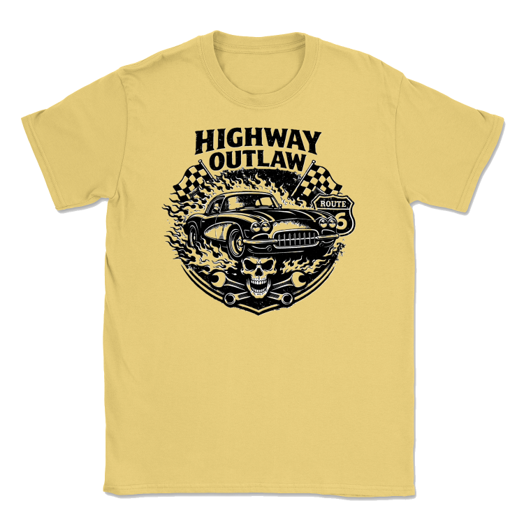 Koszulka Męska Retro Highway - Highway Outlaw -Daisy