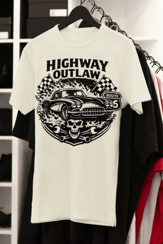Koszulka Męska Retro Highway - Highway Outlaw