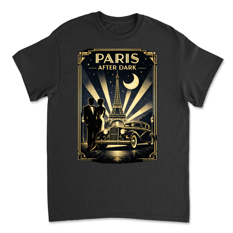 Koszulka Vintage Golden Era| Paris After Dark -Black