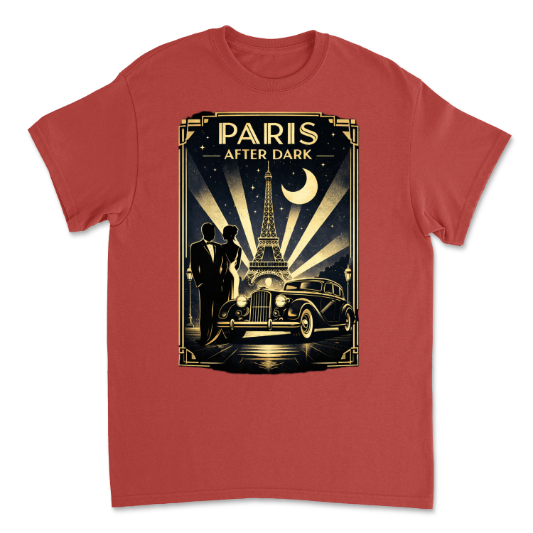 Koszulka Vintage Golden Era| Paris After Dark -Red