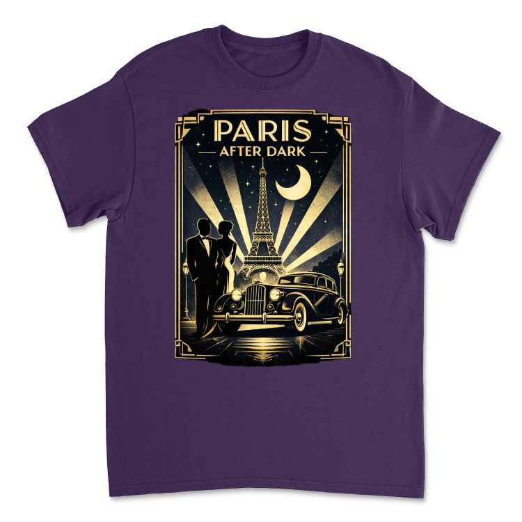 Koszulka Vintage Golden Era| Paris After Dark -Purple