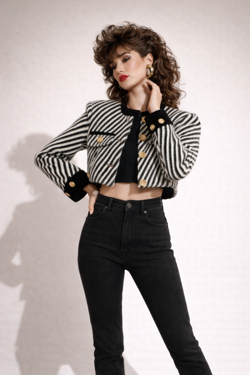 Krótki Płaszcz Vintage Damski Lata 80 - Power Dressing Coat (2).png