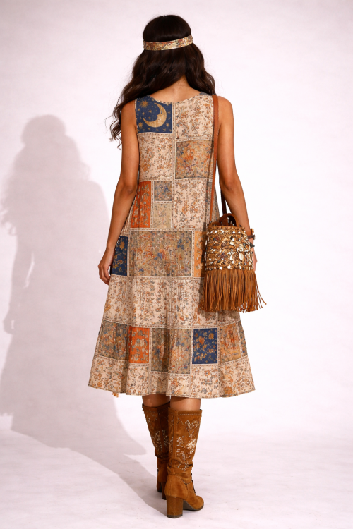 Sukienka Retro Hippie Bohemia Patchwork Summer  (2).png