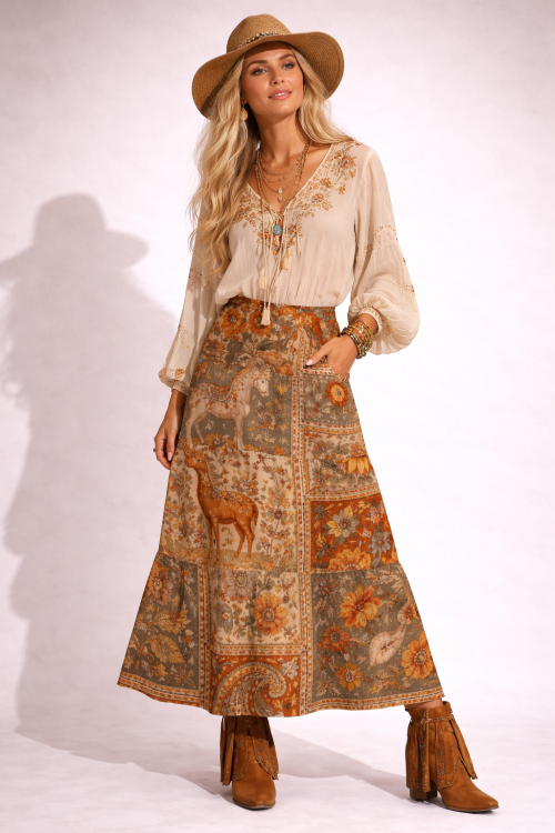 Spódnica Maxi Retro Hippie Bohemia Patchwork 1969 Style  (1).png