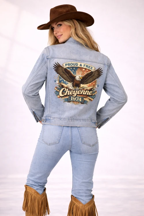 Kurtka Vintage Jeansowa Cheyenne 1974 Modelka Damska  (1).png