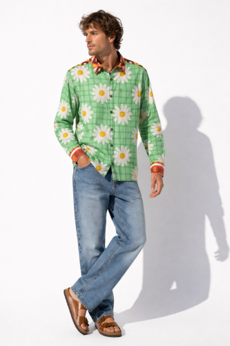Hippie Koszula Męska 100% cotton Flower and Ethnic Mix  (3).png