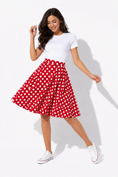 Czerwona Spódnica Retro w Białe Grochy Lata 50.  Rozkloszowana Pin-Up Rockabilly (2) — kopia.png