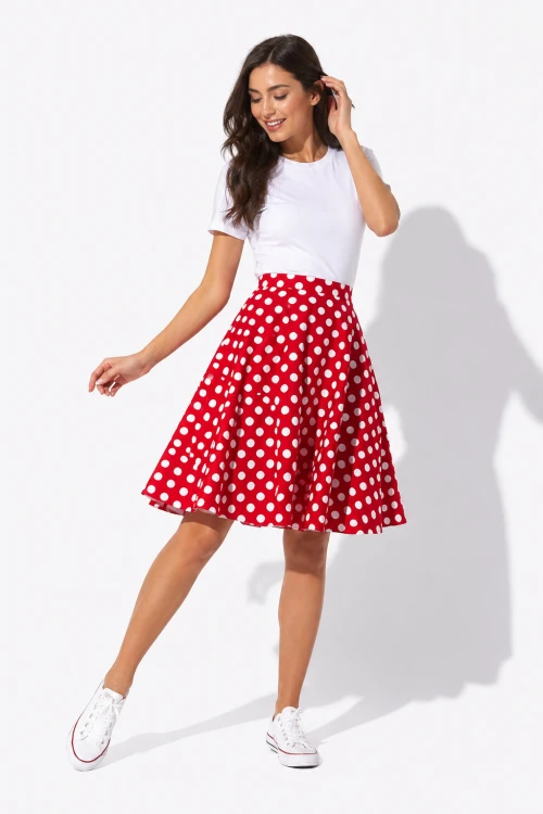 Czerwona Spódnica Retro w Białe Grochy Lata 50.  Rozkloszowana Pin-Up Rockabilly (1) — kopia.png