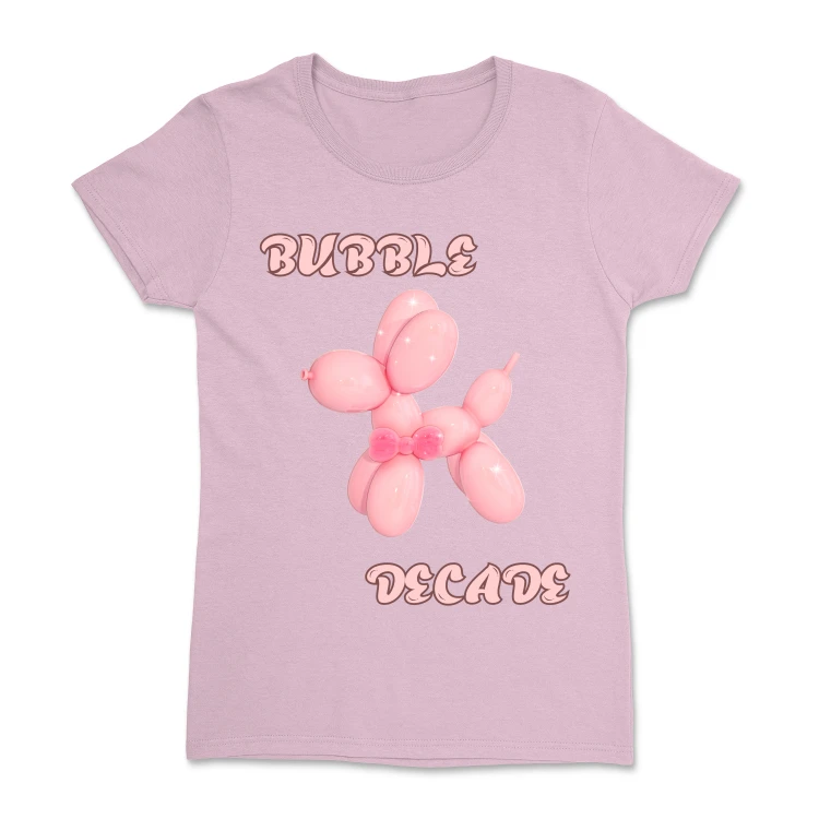 Koszulka Y2K Retro Bubble Decade. Light Pink