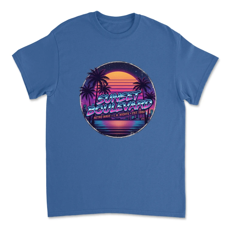 Koszulka Vintage Lata 80 | Sunset Boulevard 1984Royal