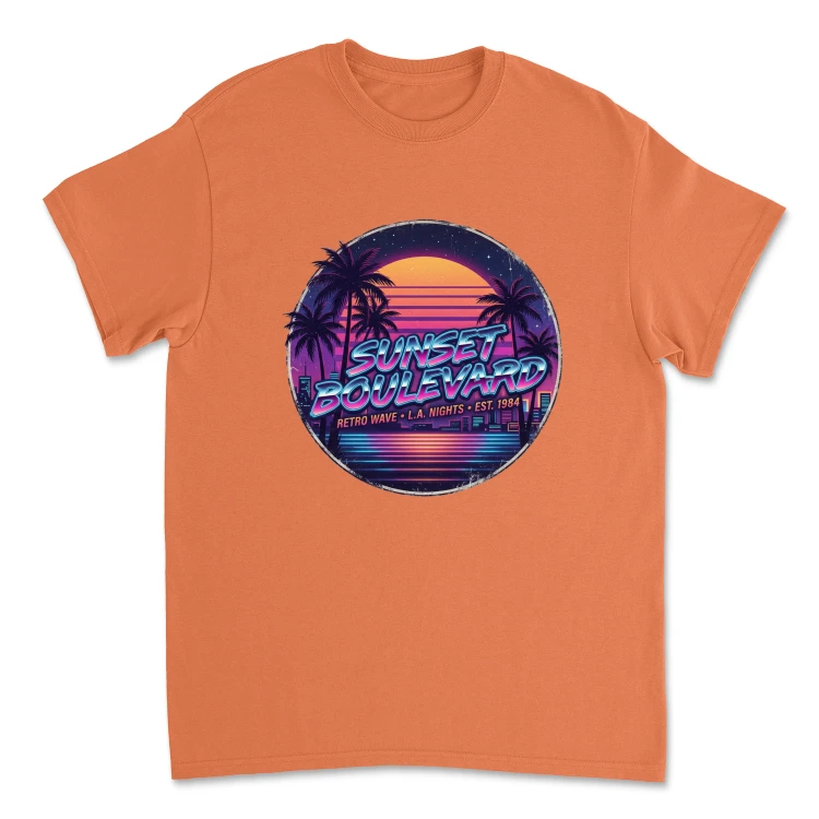 Koszulka Vintage Lata 80 | Sunset Boulevard 1984Orange