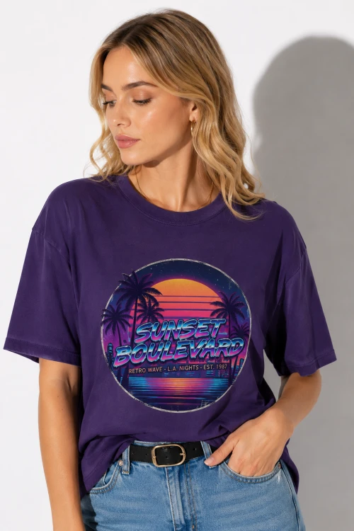Koszulka Vintage Unisex Lata 80 Sunset Retro 1984.png
