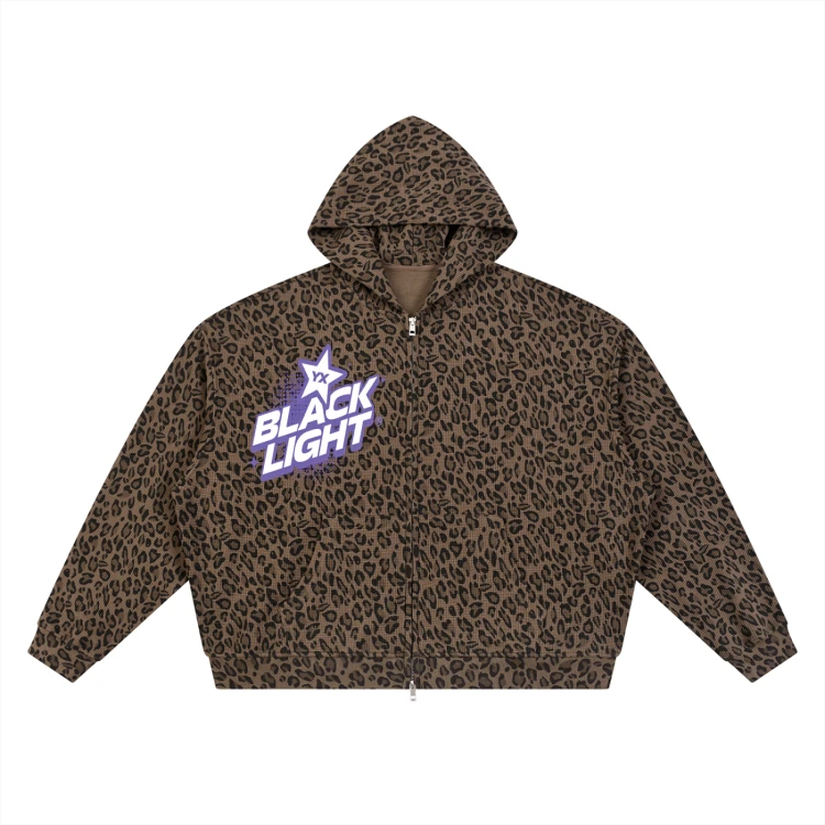 Unisex Leopard Print Waffle Full Zip Hoodie-mockups-3.png