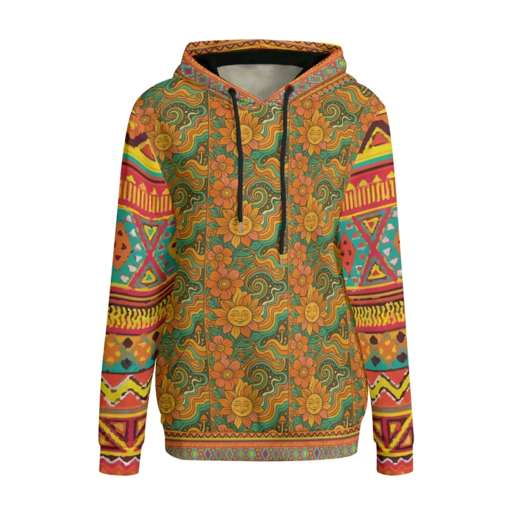 Hippisowska Psychodeliczna Bluza Interlock Flower Wave
