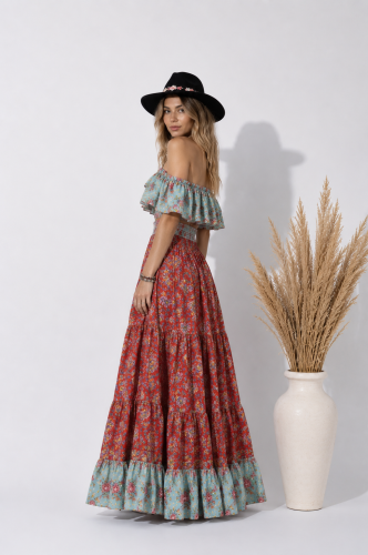 Czerwona Sukienka Boho Maxi Lata 70  (2).png
